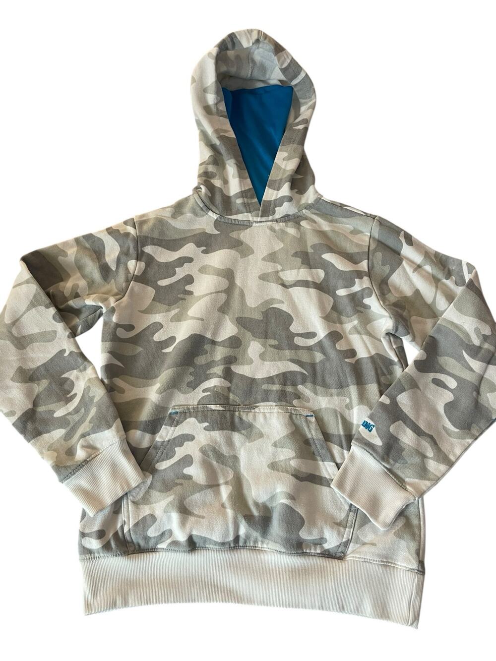 Spalding Boys Gray White Camo Camouflage Pullover Hoodie Youth Size Large